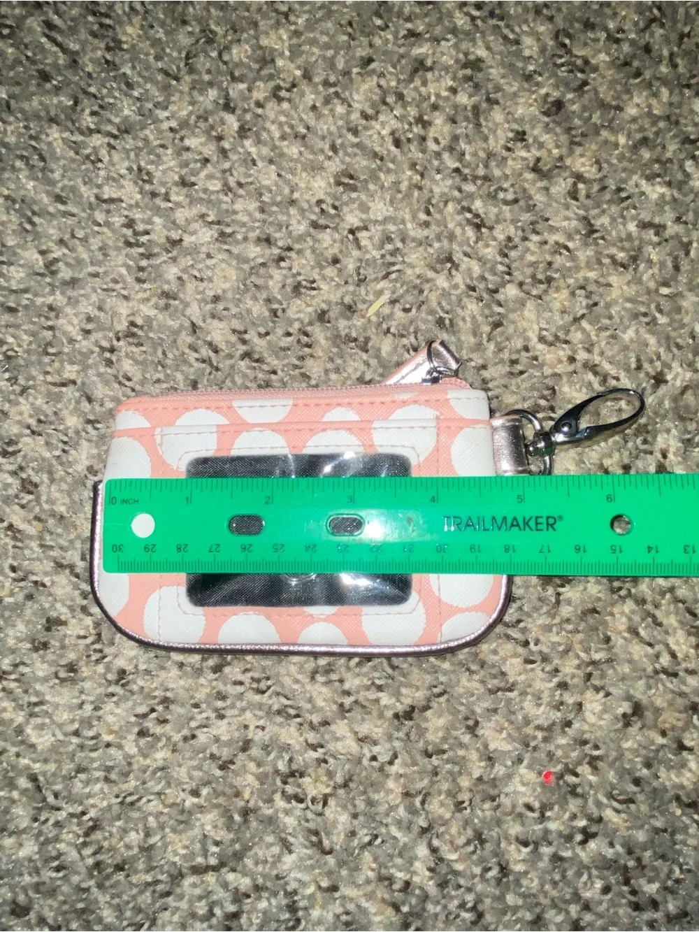 Polka dot thread wallet leather zip wallet